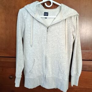 GAP Light Gray Full Zip Hooded Sweatshirt Size XS